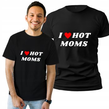 Koszulka Męska Z Nadrukiem  T-shirt Prezent I Love Hot Moms XXL - Plexido
