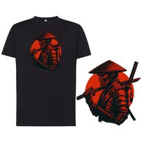 Koszulka męska z nadrukiem wojownik samuraj tshirt czarna L DEYORA