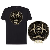 Koszulka męska z nadrukiem ZONA stalker symbol tshirt czarna L DEYORA