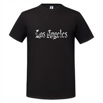 Koszulka męska z napisem Los Angeles w stylu gotyckim modna T-shirt męski