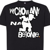 Koszulka męska z napisem Wychowany na betonie czarna  hip hop L DEYORA