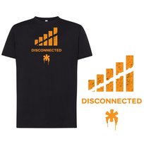 Koszulka męska znak z nadrukiem tshirt czarna L DEYORA