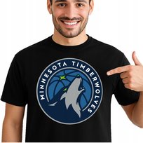 KOSZULKA MINESSOTA TIMBERWOLVES NBA Prezent Jakość Dla Fana 0480 L CZARNA Inna marka