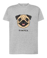 Koszulka Mops Personalizowana Pupil Pies Prezent Szara L