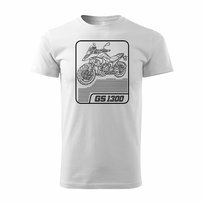 Koszulka motocyklowa z motocyklem na motor BMW GS R 1300 ADVENTURE kolekcjonerska męska biała REGULAR-L Inna marka