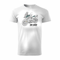 Koszulka motocyklowa z motocyklem na motor BMW GS R 1300 Adventure męska biała REGULAR-L Topslang