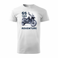 Koszulka motocyklowa z motocyklem na motor BMW GS R 1300 Adventure męska biała REGULAR-L Inna marka