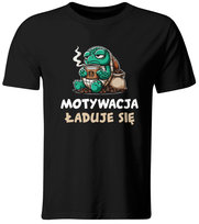 Koszulka Motywacja Ładuje Się, Śmieszny T-shirt, roz. M GiTees