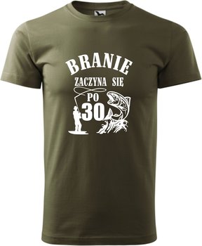 Koszulka na 30 urodziny Branie zaczyna sie po 30 Wędkarz Super prezent dla Niego męska M/Aradena - Inna marka