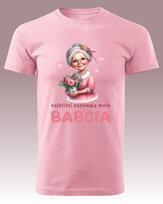 Koszulka na Dzień Babci Najbliżsi Nazywają Mnie Babcia POW / Różowy S Przód