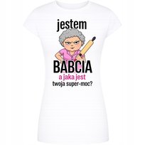 Koszulka Na Dzień Babci Z Nadrukiem Babcia Super Moc Ekstra Na Prezent 3Xl