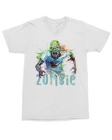Koszulka na Halloween z nadrukiem Zombie Horror Biała L