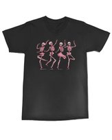 Koszulka na Halloween z Tańczącymi szkieletami Wesoła Czarna XL