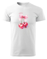 Koszulka na Walentynki I love You cherry much Biały L