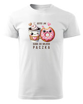 Koszulka na Walentynki Jesteś jak kawa do mojego pączka Biały XL