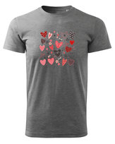 Koszulka na Walentynki Kochaj Całym Sercem Ciemnoszary  L