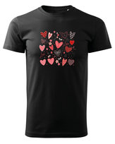 Koszulka na Walentynki Kochaj Całym Sercem Czarny M