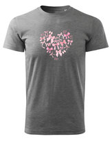Koszulka na Walentynki Kokardkowe Serce Ciemnoszary  XXL