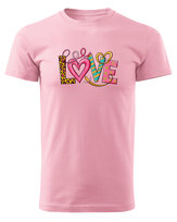 Koszulka na Walentynki Kolorowa Miłość Różowy M