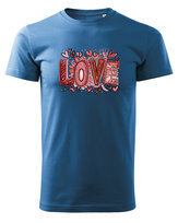 Koszulka na Walentynki Kolorowe LOVE Jasnoniebieski XXL