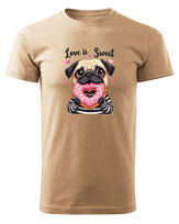 Koszulka na Walentynki Love is Sweet Beżowy XXL