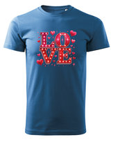 Koszulka na Walentynki Miłość która Błyszczy Jasnoniebieski XL