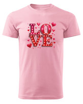 Koszulka na Walentynki Miłość która Błyszczy Różowy L