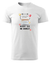 Koszulka na Walentynki Moja miłość nigdy się nie skończy Biały XL