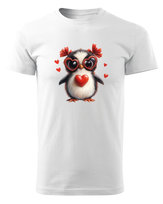 Koszulka na Walentynki Zakochany Pingwinek Biały L