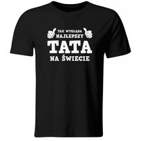 Koszulka Najlepszy Tata na świecie. Prezent na Dzień Ojca, czarna, roz. L
