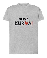 Koszulka Nosz Kura Śmieszne Gra Słów Prezent Szara L