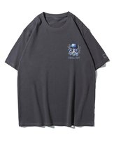 Koszulka oversize Chill Vibes Grzyb Minimalistyczna Grafitowy L