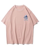 Koszulka oversize Chill Vibes Grzyb Minimalistyczna Różowy XL