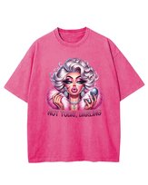 Koszulka oversize efekt sprania Diva Makeup Kobieta różowy XXL