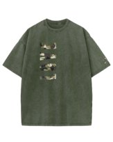 Koszulka oversize efekt sprania LOVE folia maskująca Moro Khaki 3XL