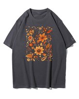 Koszulka oversize Jesienne Kwiaty Piękno na Prezent Grafitowy M