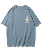 Koszulka oversize Kciuk w Górę Okey Minimalistyczna Niebieska XL