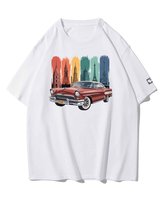 Koszulka oversize Klasyk Samochodowy w Podróży Wycieczka Biały 3XL