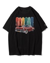 Koszulka oversize Klasyk Samochodowy w Podróży Wycieczka Czarny 3XL