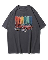 Koszulka oversize Klasyk Samochodowy w Podróży Wycieczka Grafitowy XL