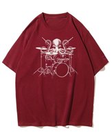 Koszulka oversize Kraken Perkusista Muzyka Prezent Bordowy M