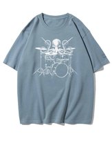 Koszulka oversize Kraken Perkusista Muzyka Prezent Niebieska XL