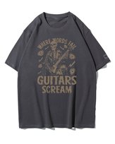 Koszulka oversize Krzyk Gitary Muzyka Szkielet Grafitowy 3XL