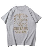 Koszulka oversize Krzyk Gitary Muzyka Szkielet Szara L