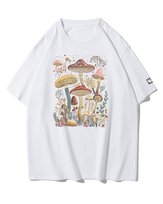 Koszulka oversize Magiczne Leśne Grzyby Zbieranie Hobby Biały XL