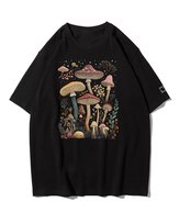 Koszulka oversize Magiczne Leśne Grzyby Zbieranie Hobby Czarny 3XL