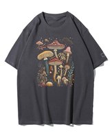 Koszulka oversize Magiczne Leśne Grzyby Zbieranie Hobby Grafitowy 3XL
