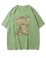 Koszulka oversize Magiczne Leśne Grzyby Zbieranie Hobby Matcha 3XL