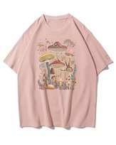 Koszulka oversize Magiczne Leśne Grzyby Zbieranie Hobby Różowy M