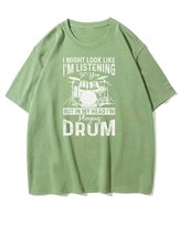 Koszulka oversize Myśli Perkusisty Muzyka Prezent Matcha XL